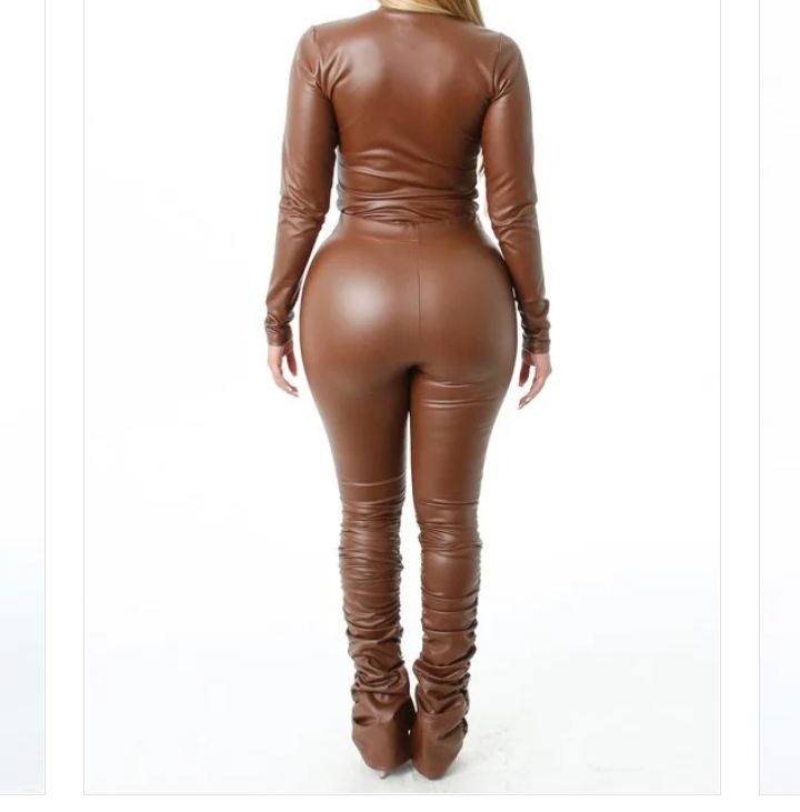 PLEATHER TWO-PIECE CHOCALATE SET